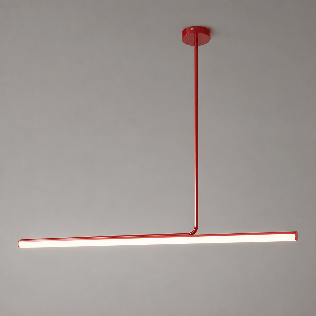 Minimalist Chrome LED Long Tube Pendant Light - Image 15