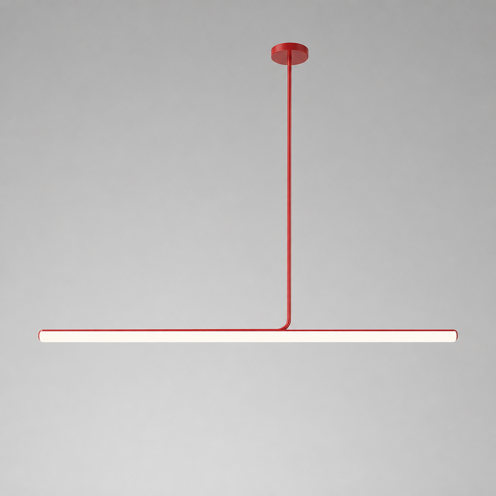 Minimalist Chrome LED Long Tube Pendant Light - Image 16