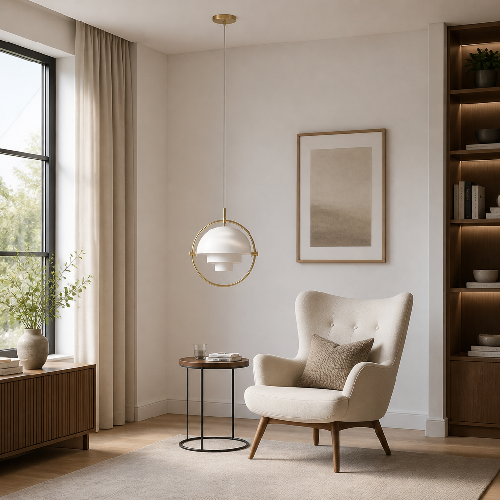 Scandinavian Iron & Glass Pendant Light - Image 5