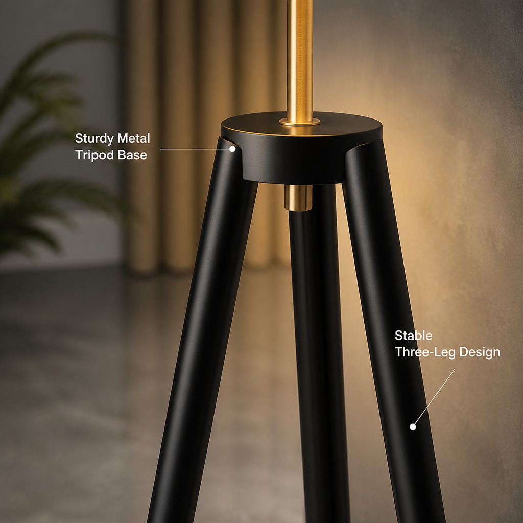Scandinavian Tripod Mushroom Floor Lamp - Image 4